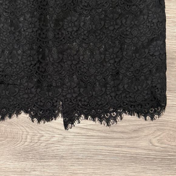 J.Crew Black Lace Pencil Skirt 6 Whimsigoth Office Workwear Modest Elegant - Picture 5 of 8